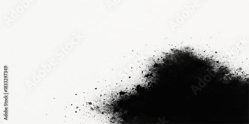 Black ink splash and dirty grunge water drop texture pattern background illustration