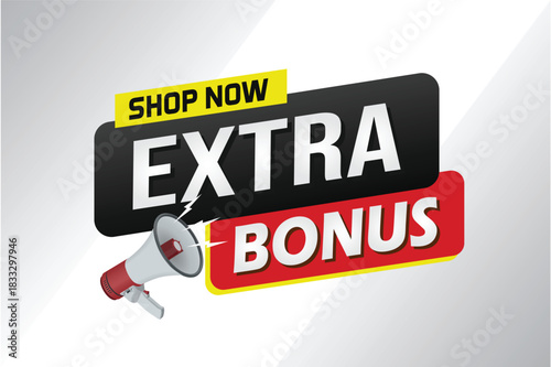 extra bonus word concept vector illustration with lines 3d style for social media landing page, template, ui, web, mobile app, poster, banner, flyer, background, gift card, coupon, label, wallpaper

