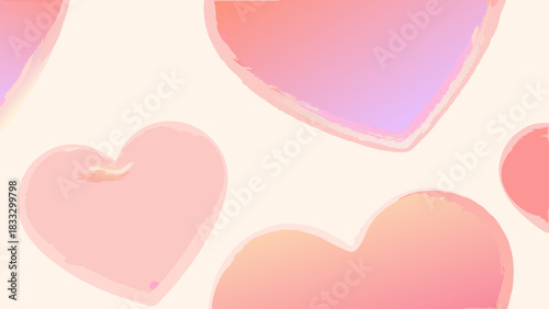 Pastel hearts, pink love icons, heart shapes, vector illustrations, sweet decorations