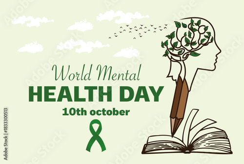 Mindfulness and Mental Wellness Illustration for Mental Health Day