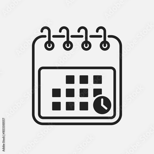 Icon page calendar pop up message timer or clock