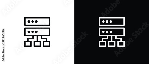 Proxy network icon. Cybersecurity linear icon. Network Security, thin vector lines on a transparent and black background. Editable stroke.