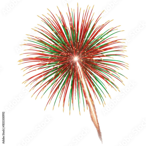 red green firework burst on white background clip art preview