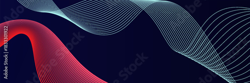 Abstract background with flowing particles. Dynamic waves. vector illustration.