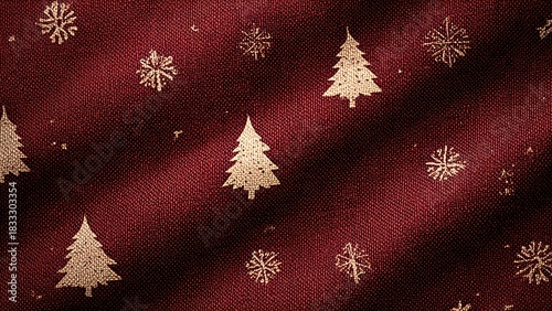 Festive Red Christmas Tree Background