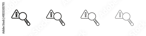 Risk analysis icons collection web design, minimal line style