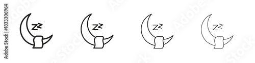 Sleep icons collection web design, minimal line style
