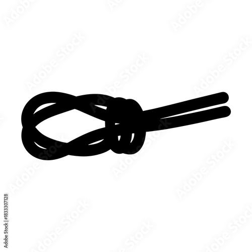 Detailed illustration of a black square knot on a white background
