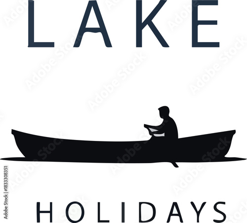 Lake Holidays Serene Boat Trip Logo Design for Relaxation and Recreation