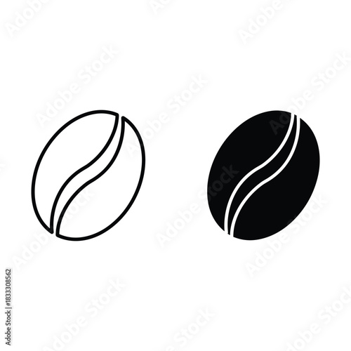 Outline and Silhouette Coffee Beans seed caffeine