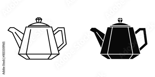 Teapot and Kettle Icons kitchenware illustration
