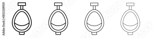 Urinal icons collection web design, minimal line style