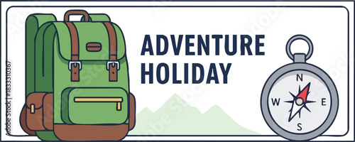 Adventure Holiday Explore the World with Backpack and Compass - Plan Your Perfect Getaway