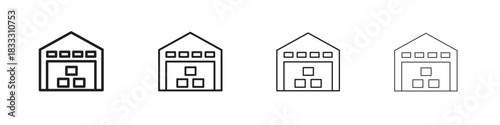 Warehouse icons collection web design, minimal line style