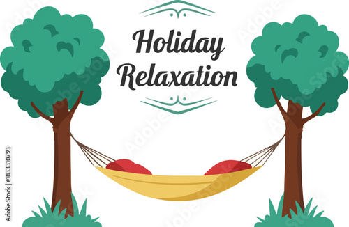 Holiday Relaxation A Hammock Between Trees for a Peaceful Escape