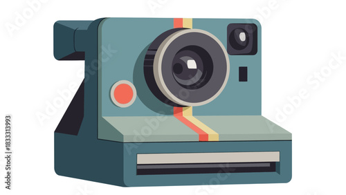 Retro Polaroid Camera Illustration.