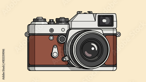 Vintage Film Camera Illustration.
