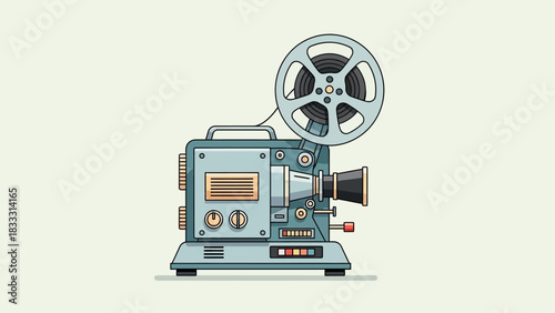 Vintage Film Projector with Reel.