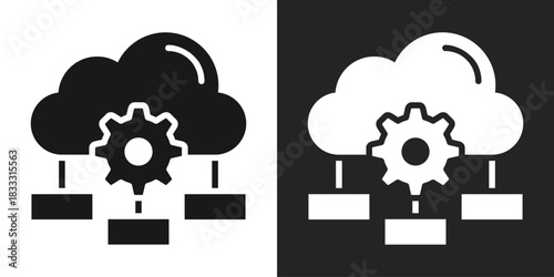 Governance Icon In Black And White Glyph Style