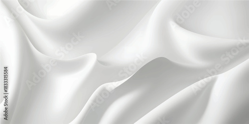Elegant white satin fabric backdrop with a soft, flowing silk texture and smooth wave pattern