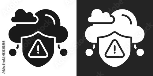 Risk Icon In Black And White Glyph Style