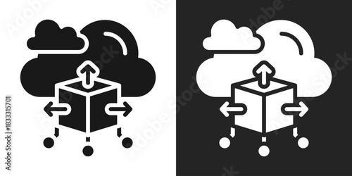 Scalability Icon In Black And White Glyph Style