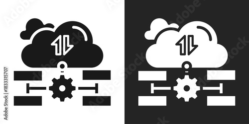 Workload Icon In Black And White Glyph Style
