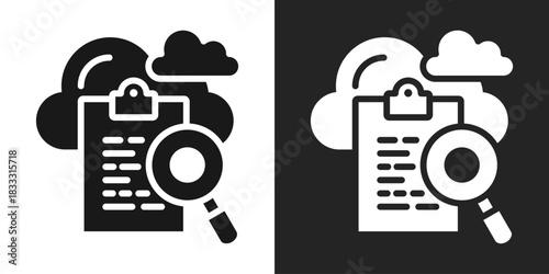 Traceability Icon In Black And White Glyph Style