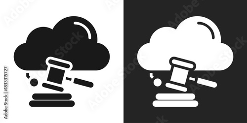 Legal Icon In Black And White Glyph Style