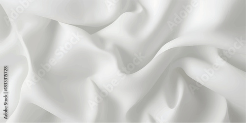 Ultra-Premium Minimal White Soft Flowing Ruffled Paper Fabric Texture Background for High-End Branding, Luxury Packaging and Clean Elegant Design Presentations