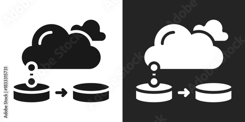 Segregarion Icon In Black And White Glyph Style