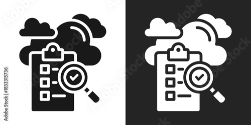 Audits Icon In Black And White Glyph Style