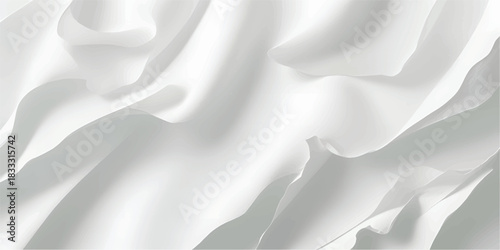 Modern Luxury White Soft Wave Fabric Paper Layer Background for Product Presentation