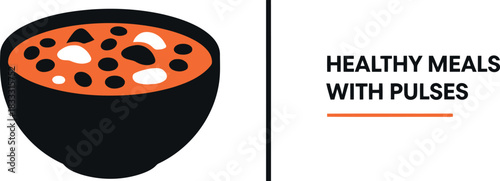 Healthy meals with pulses concept: vibrant food bowl isolated art