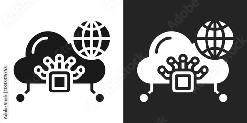 Architecture Icon In Black And White Glyph Style