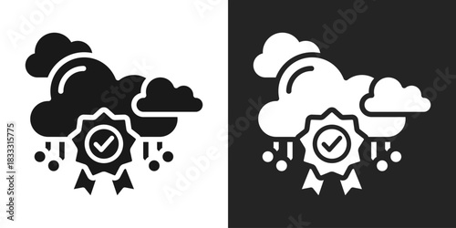 Assurance Icon In Black And White Glyph Style