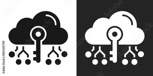 Key Icon In Black And White Glyph Style