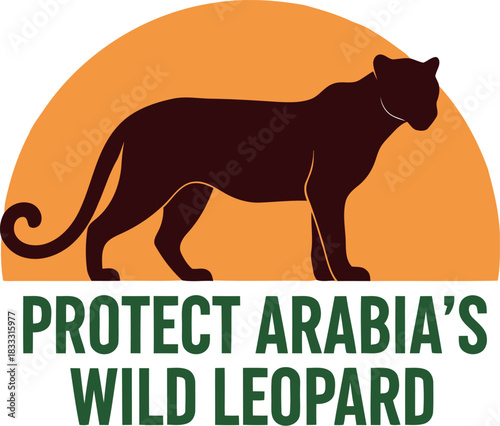 Arabian leopard conservation symbol, protecting big cats nature
