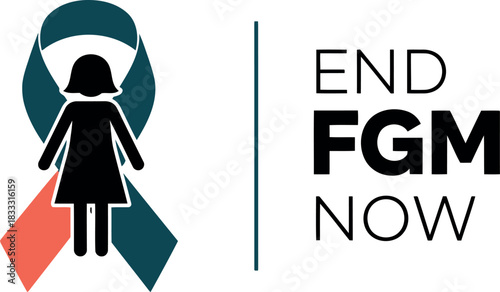 End female genital mutilation now: awareness ribbon symbol