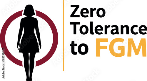 Zero tolerance to fgm campaign concept with woman silhouette