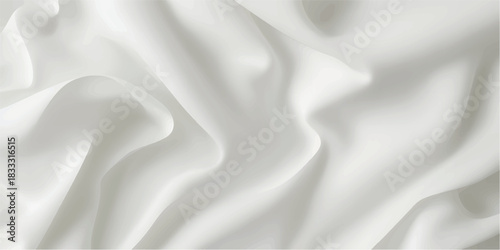 Soft White Linen Fabric Folds Minimal Background for Organic Beauty Branding and Natural Product Packaging