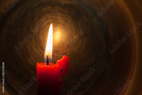 Warm candle flame with soft circular light reflections – an elegant, calming visual perfect for wellness, romance, spirituality and soothing atmospheres.