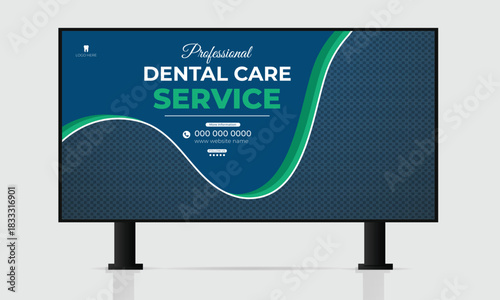  Dental Health Care Hospital Service Promotional Billboard Template Design