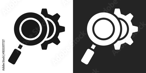 Due Diligence Icon In Black And White Glyph Style