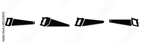 Set of vector saw  icon in silhouettes. Vector illustration icon set