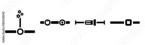 Set of vector settings slider  icon in silhouettes. Vector illustration icon set