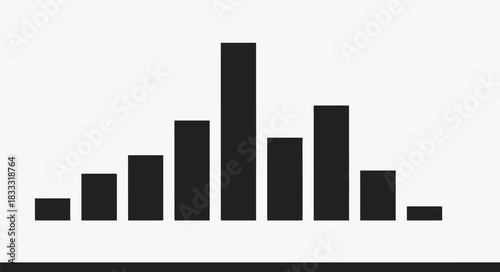 A simple black and white bar graph illustration on a white background