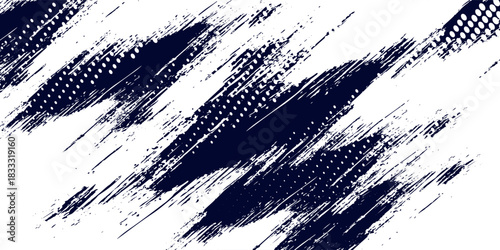 Dots halftone white \u0026 blue color pattern gradient grunge texture background. Dots pop art comics sport style vector illustration