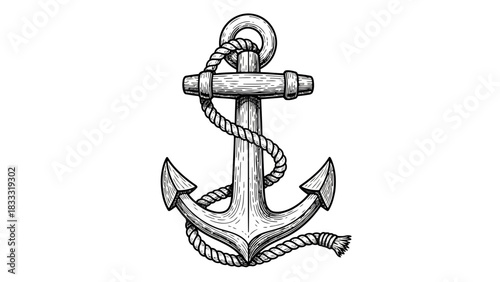 Collection of vintage marine heraldic icons like anchor, ship, and lighthouse