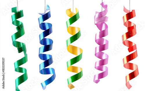 Vibrant Streamers Twisting Gracefully in Celebration